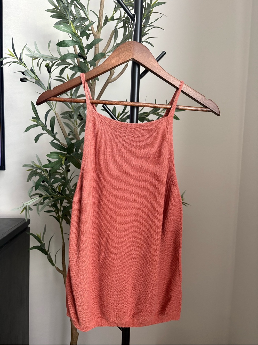Prologue Rust Coral Knit Cami Mini Dress